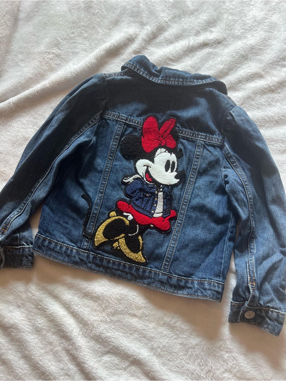 Disney Minnie Mouse Patch Embroidered Denim Jacket